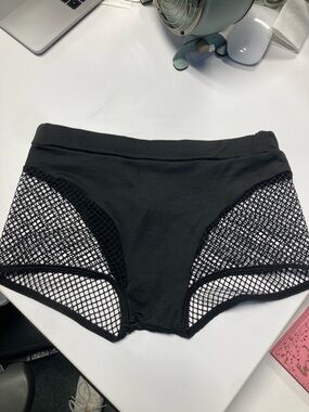 Like new size S small black mesh pole shorts so cute